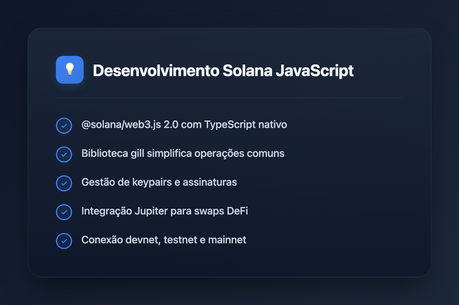 Desenvolvimento JavaScript para Solana - Principais Conclusoes