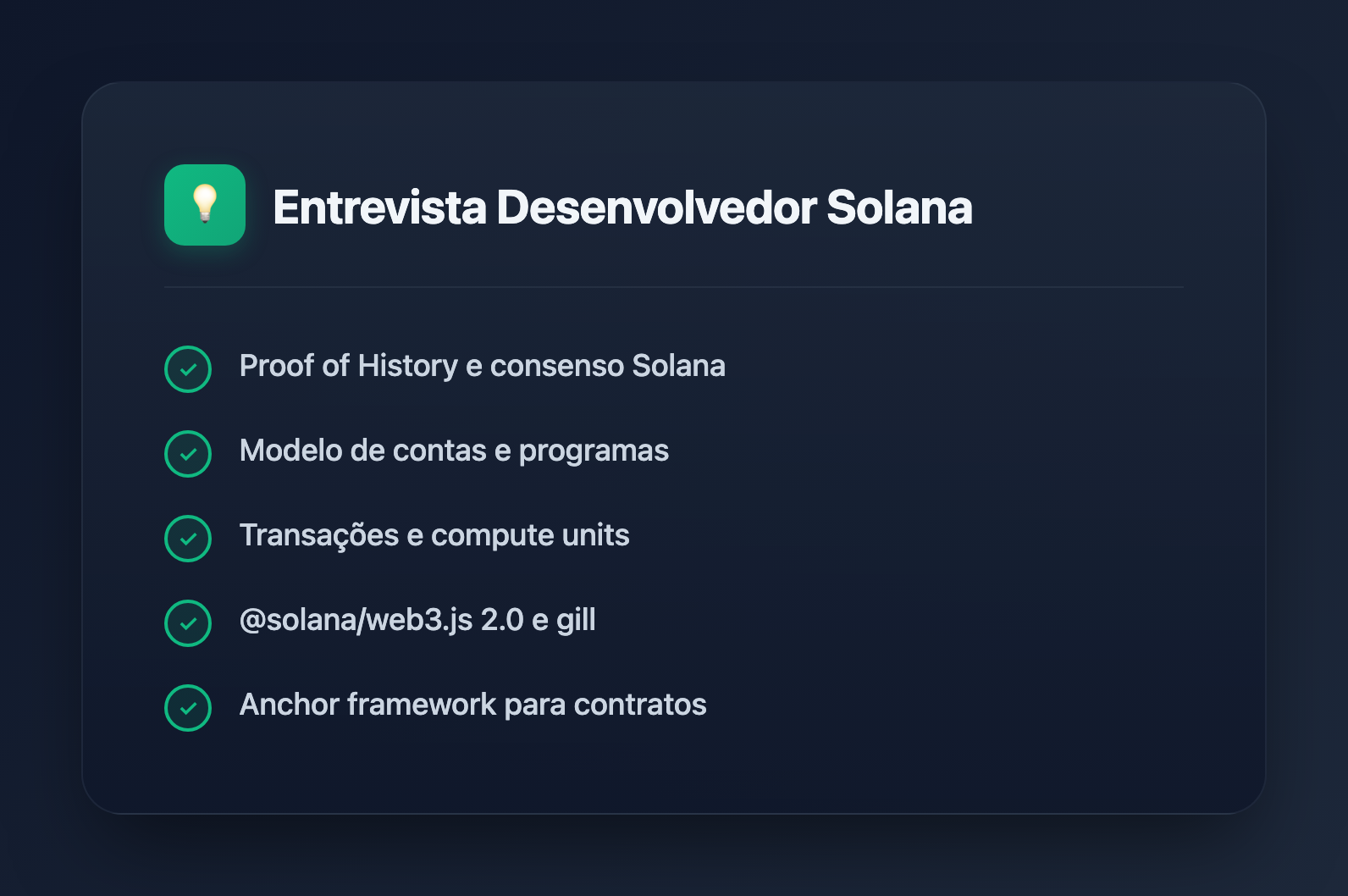 As 25 Melhores Perguntas de Entrevista para Desenvolvedor Solana (2026) - Key Takeaways