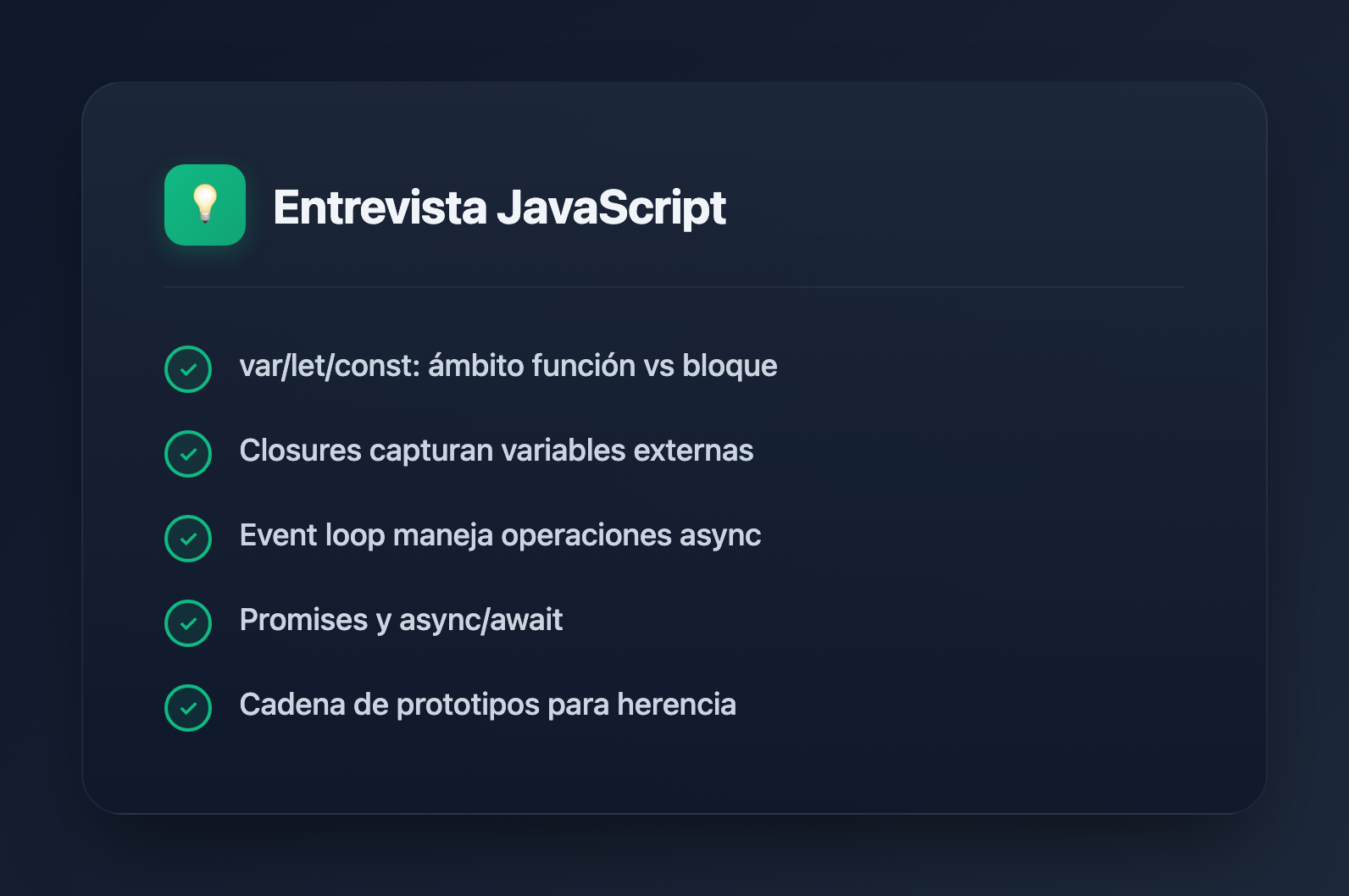 Las 20 Preguntas y Respuestas Más Importantes de Entrevistas de JavaScript (2026) - Key Takeaways