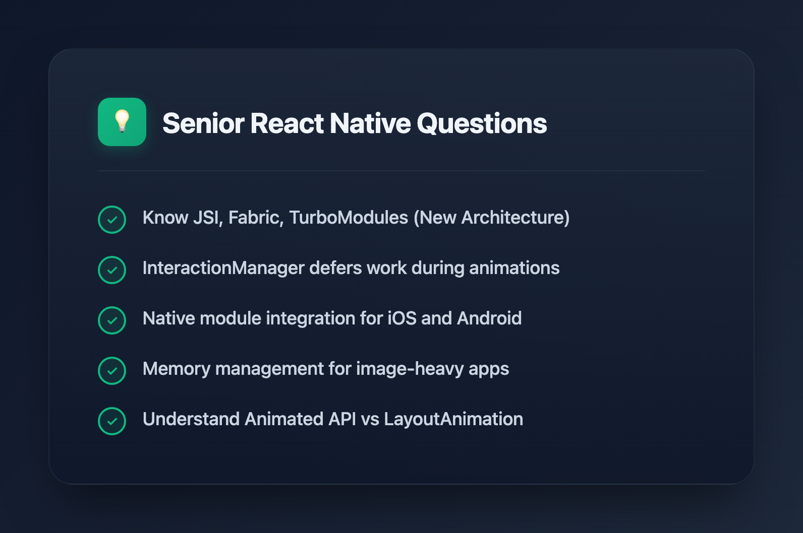 Top 7 Senior React Native Interview Questions You Must Know in 2026 - Key Takeaways