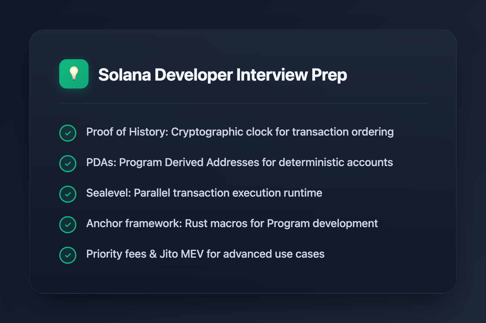Top 25 Solana Developer Interview Questions (2026) - Key Takeaways