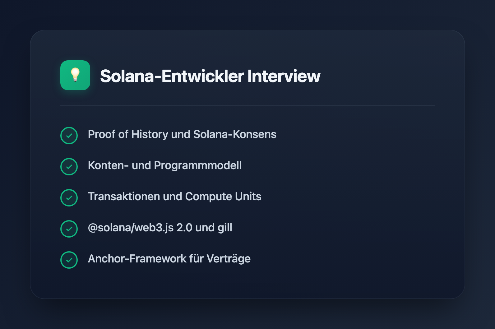 Die 25 Besten Solana-Entwickler Interviewfragen (2026) - Key Takeaways