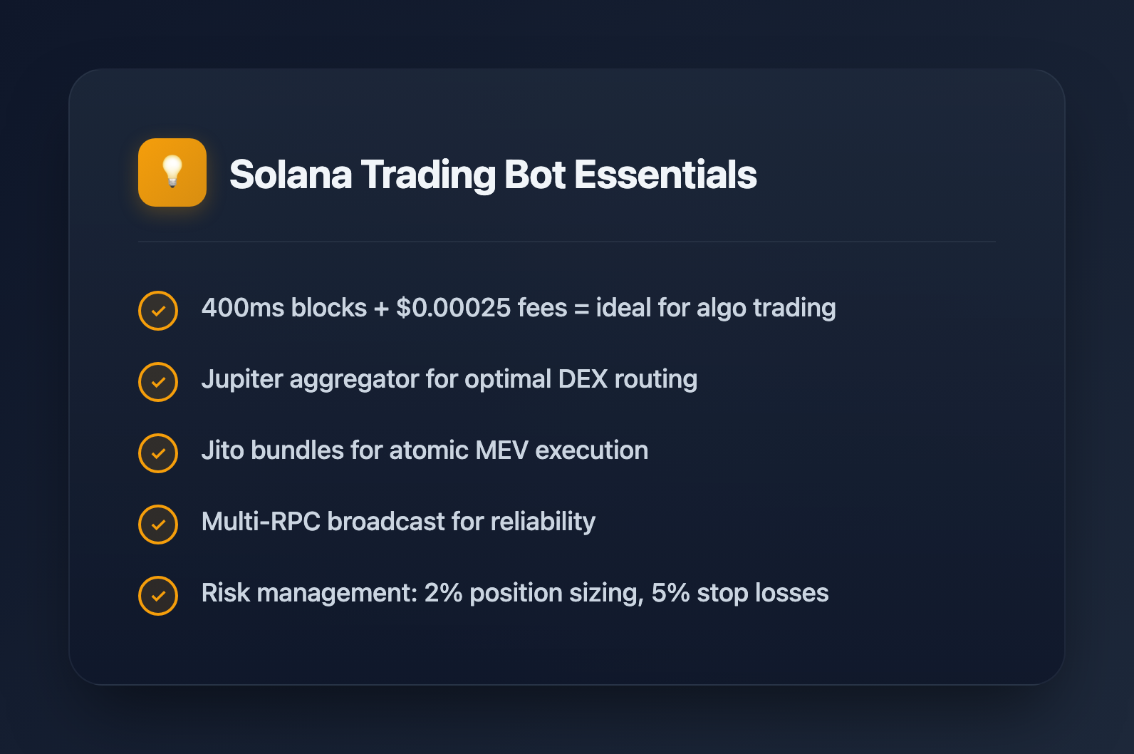 Solana Trading Bot Essentials - Key Takeaways