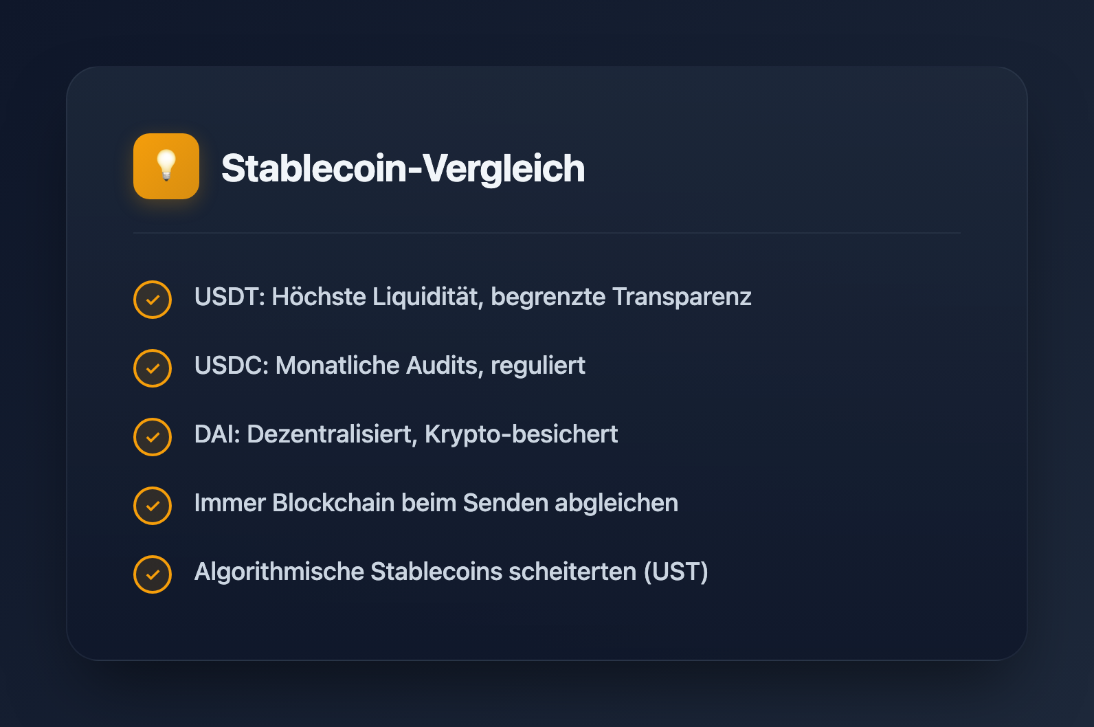 USDT vs USDC vs DAI: Stablecoin-Vergleich für Trader - Key Takeaways