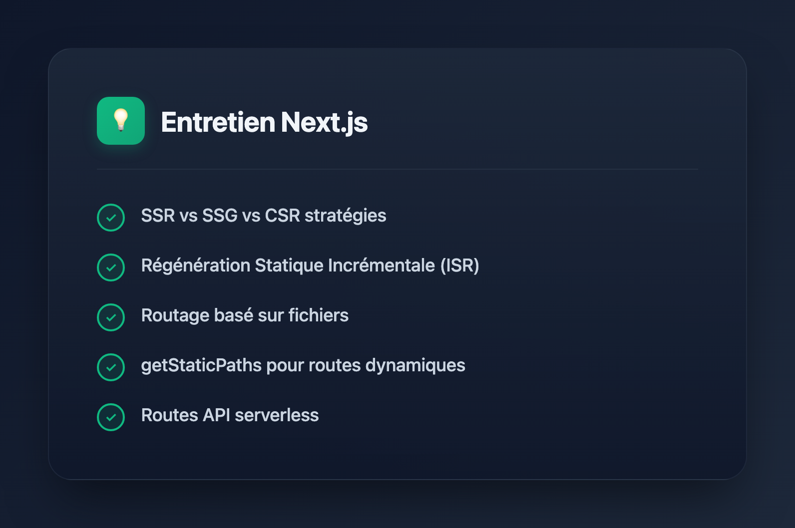 Les 10 Questions d Entretien Next.js que Vous Devez Connaitre en 2026 - Key Takeaways