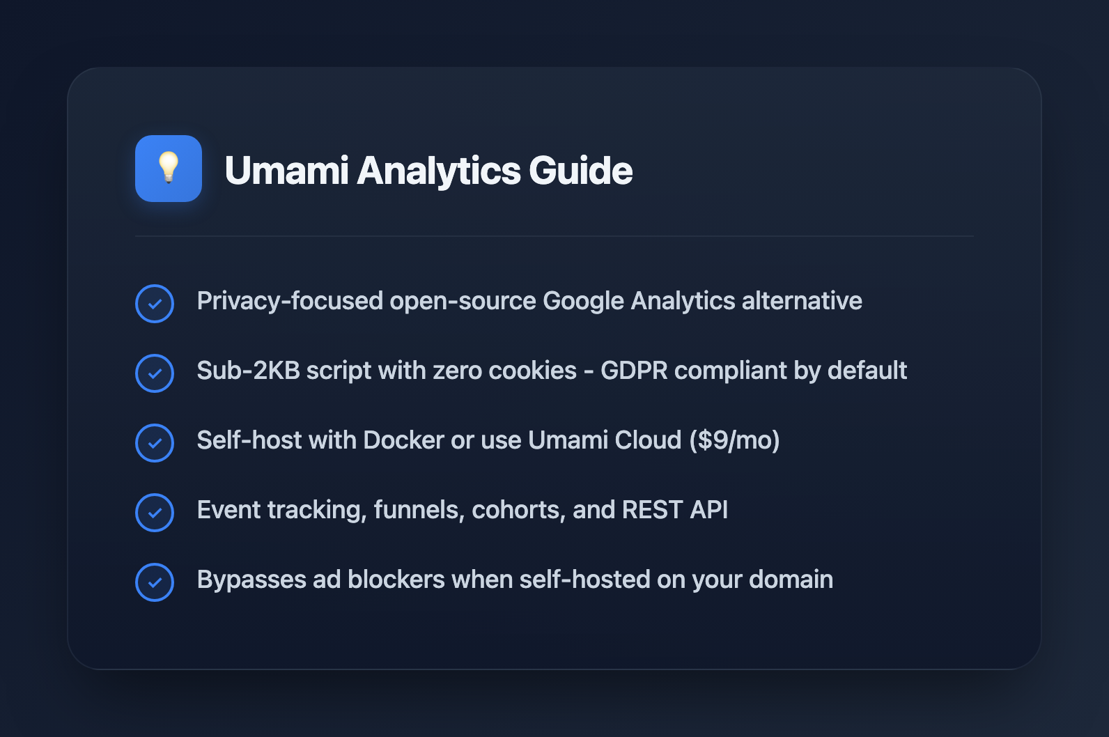 Umami Analytics: Privacy-Focused Self-Hosted Analytics Guide (2026) - Key Takeaways